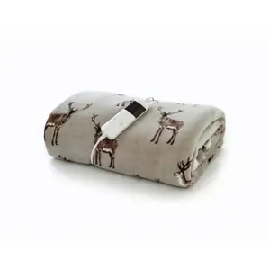 Deyongs Sterling Stag Heated Sherpa Throw